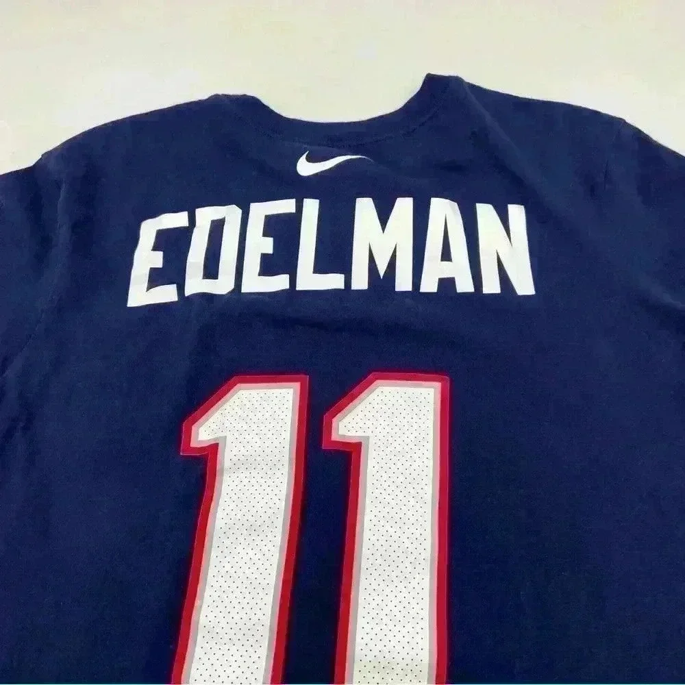 Nike New England Patriots Edelman T-Shirt Blue Size Medium
